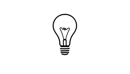 Lightbulb symbol on a plain white background
