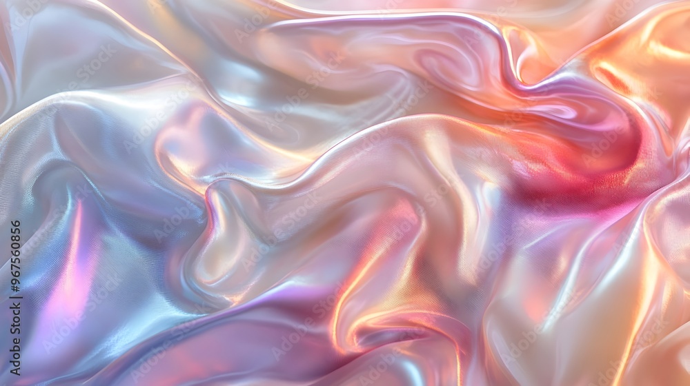 Poster mesmerizing fluid motion - vibrant multicolored swirling waves of abstract digital art texture