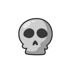 skull head in outline flat vector design.