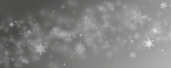 Winter background, snowflakes on a beautiful background, Christmas background for cards, snowfall. Snowy nature landscape, winter dust png.