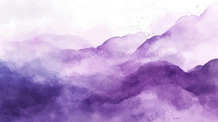 A serene watercolor landscape featuring soft purple hues, creating a calming atmosphere perfect for artistic projects or backgrounds.