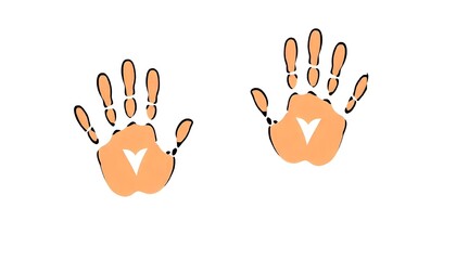 Fototapeta premium two hand prints on white background