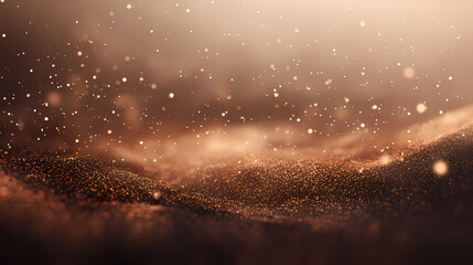 Chocolate brown glitter defocused twinkly lights resembling a foggy morning long shot. Foggy Morning. Illustration