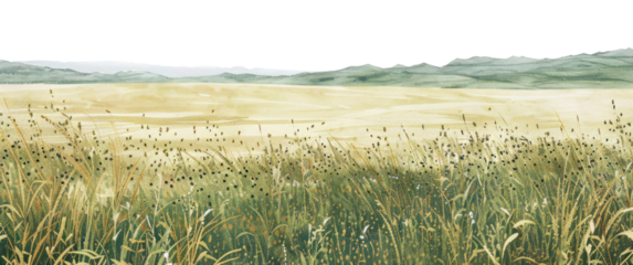 PNG  Grass field borders inner mongolia grass illustration landscape.