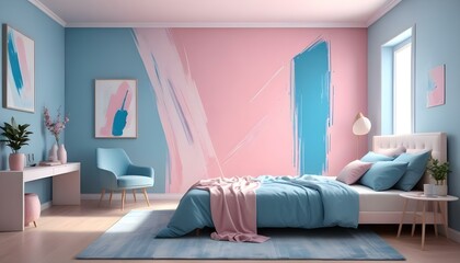 Photo interior modern design room 3d illustration;