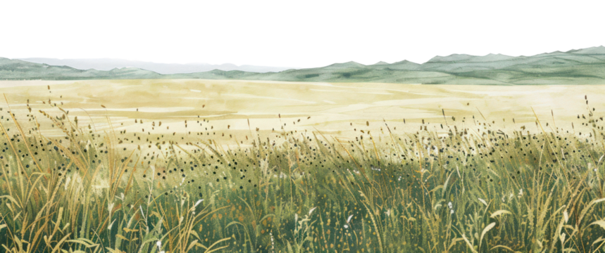 PNG  Grass field borders inner mongolia grass illustration landscape.