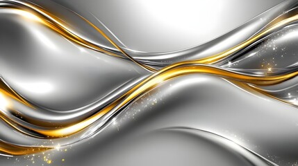 Mesmerizing Metallic Waves of Light and Motion in Futuristic Digital Artscape