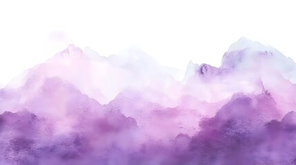 Obraz premium Ethereal Landscape of Misty Purple Mountains in Watercolor Wash
