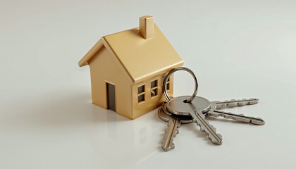 Mortgage, investment, real estate and property concept - close up of house keys, Real estate agent negotiate, talk about the terms of the home purchase agreement and asked customer to sign contract 