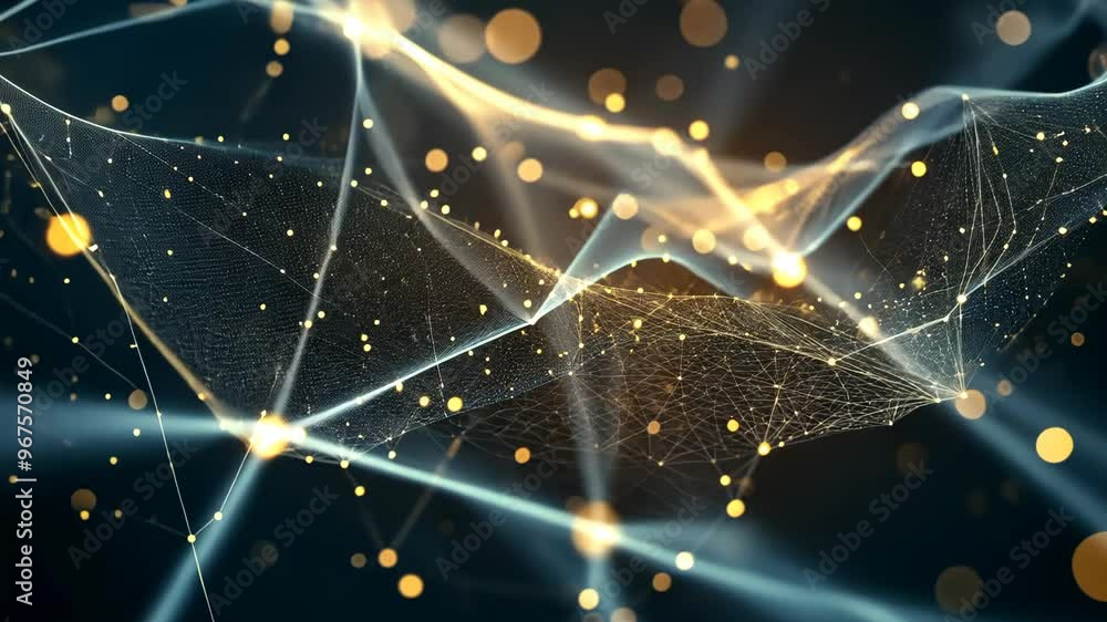 Aufkleber exploring the beauty of glowing particles and waves in a mesmerizing abstract display
