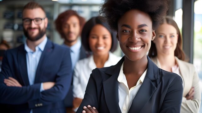 Diverse business team discussing strategy and in office environment