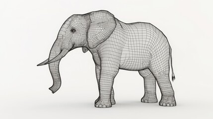 Obraz premium 3D African Elephant Model for Wildlife Conservation Campaigns and Education