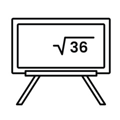 Whiteboard texted by math learning icon, Outline symbol icon. Editable vector stroke.