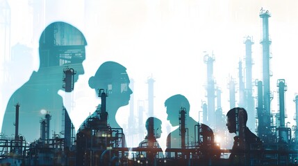Futuristic City with Industrial Skyline and Technological Infrastructure