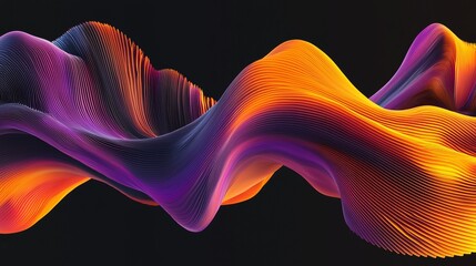 Obraz premium A vibrant swirl of purple, orange, and yellow on a dark background with abstract motifs for fashion and beauty