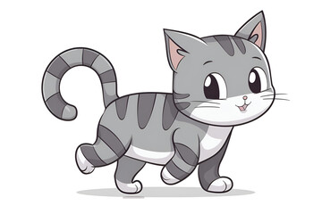 Obraz premium Cute cartoon cat, Generative AI