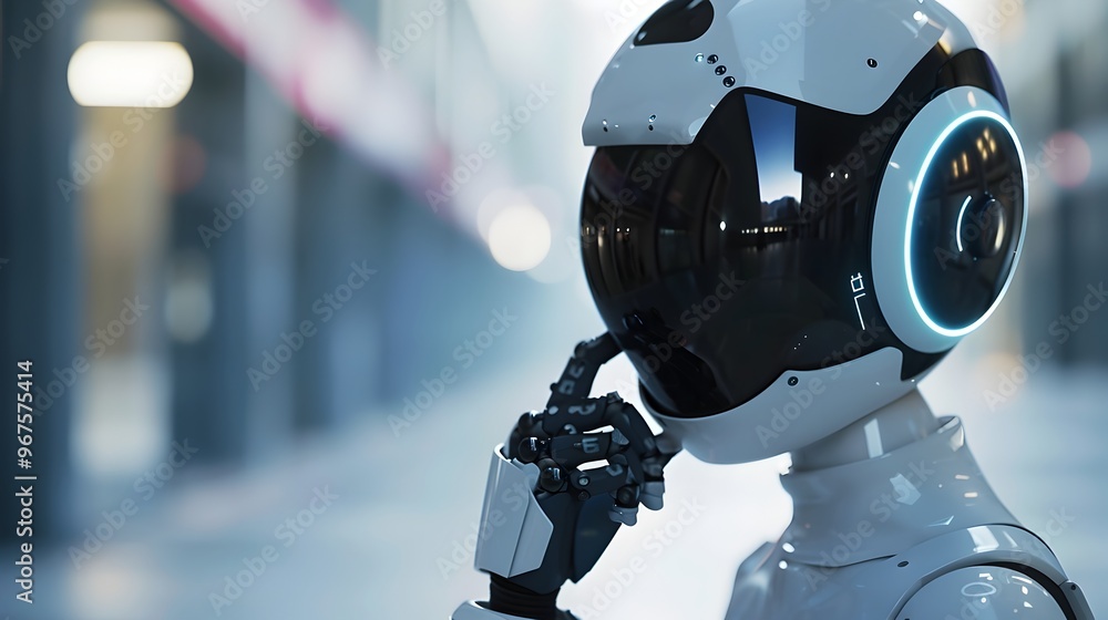 Poster advanced robotic arm with futuristic technology for intelligent automation