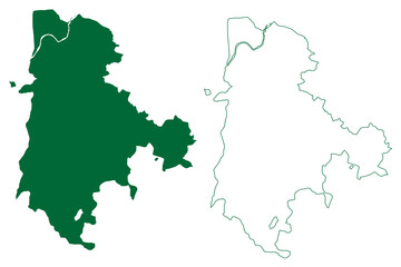 Dantewada district (Chhattisgarh State, Bastar division, Republic of India) map vector illustration, scribble sketch Dantewara, Dakshin Bastar or South Bastar map