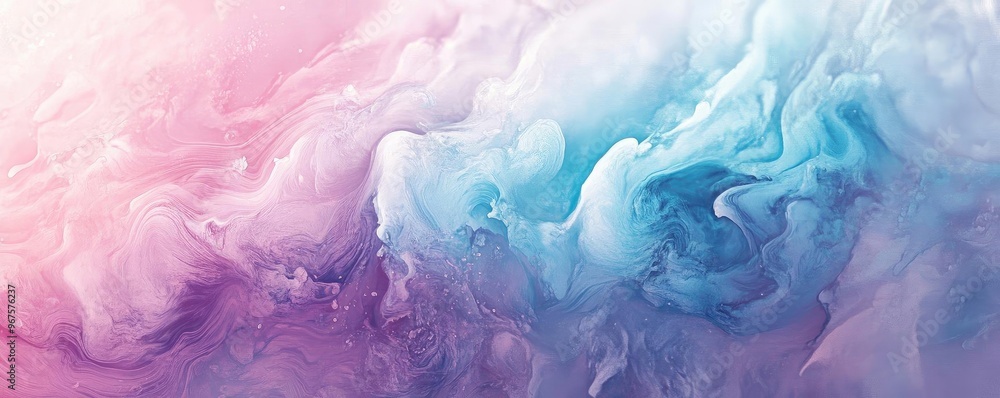 Poster a mesmerizing blend of soft pink and blue hues, creating a dreamy abstract background perfect for va