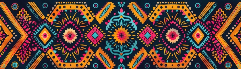 Fototapeta premium Intricate seamless pattern with geometric elements