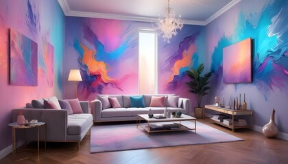 Photo interior modern design room 3d illustration;