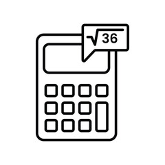 Calculator learning icon, Outline symbol icon. Editable vector stroke.