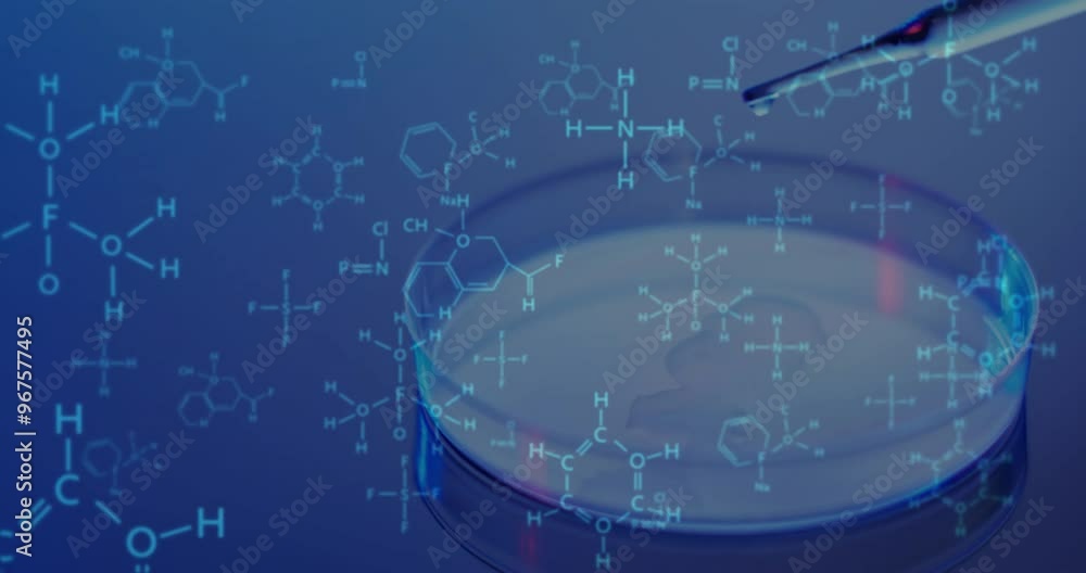 Canvas Prints Animation of scientific data processing over pipette and dish