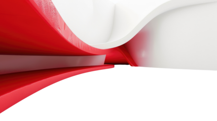  Red and white abstract wavy 3D design, photo png.