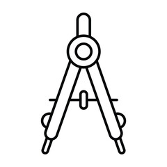 Compass math geometry learning icon, Outline symbol icon. Editable vector stroke.