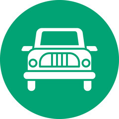 Taxi glyph circle icon