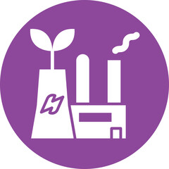 Power Plant glyph circle icon