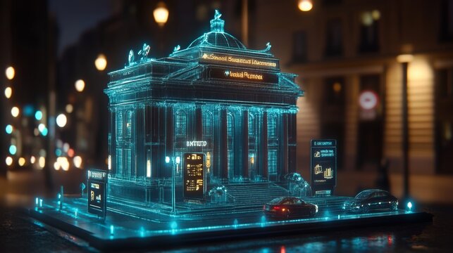 Digital Twin of Bank Building Projected on Smart City Model with Augmented Reality Interface