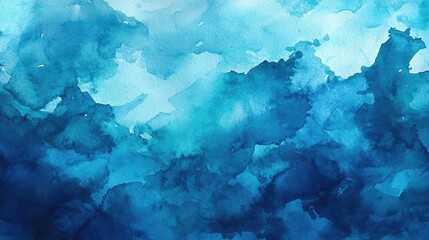Stunning abstract watercolor background featuring vibrant shades of blue and aqua, perfect for artistic projects and designs.