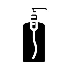 lotion bottle glass package glyph icon vector. lotion bottle glass package sign. isolated symbol illustration