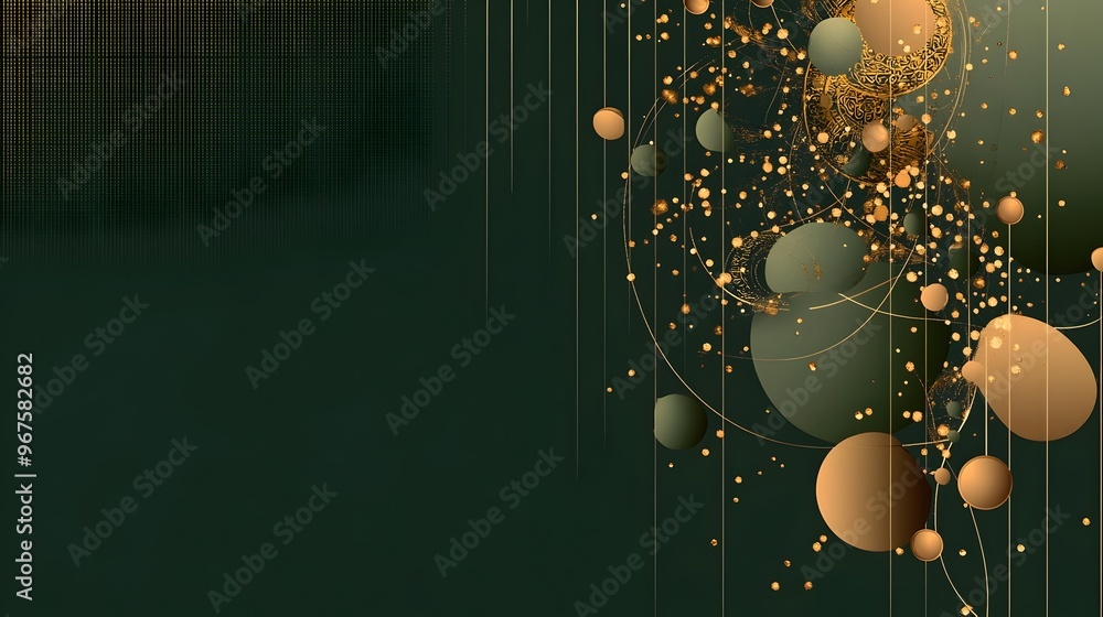 Poster Mesmerizing Celestial Orbs Floating in a Luminous Cosmic Realm
