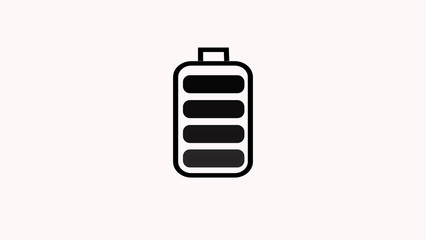 Battery charging accumulator electric black color icon animated and a white background.