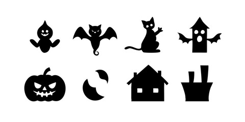 Obraz premium Set of Black Spooky Elements Icons