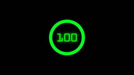 green loading bar progress round animation computer graphic isolated on a black background. 4k Video