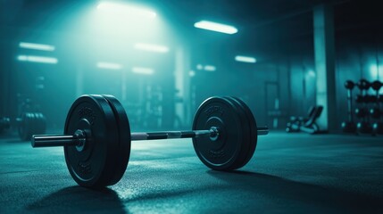 Barbell in a Gym Setting