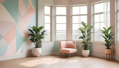 Photo interior modern design room 3d illustration;