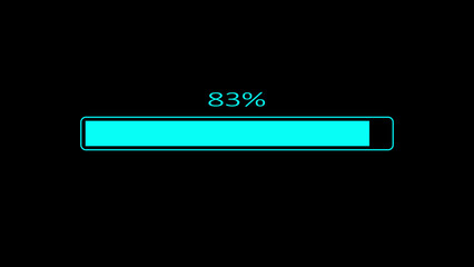 loading bar progress countdown animation computer graphic isolated on a black background. 4k Video