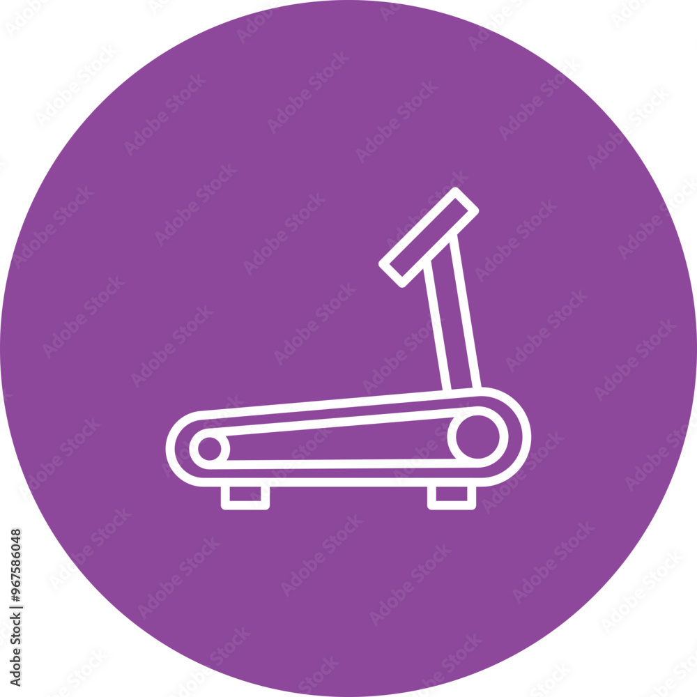 Poster treadmill line circle icon