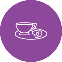 Breakfast line circle icon