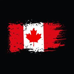 canada flag with brush stroke isolated on black design banner