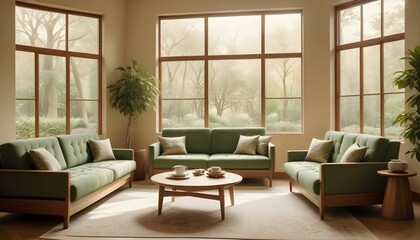 Fototapeta premium Photo interior modern design room 3d illustration;