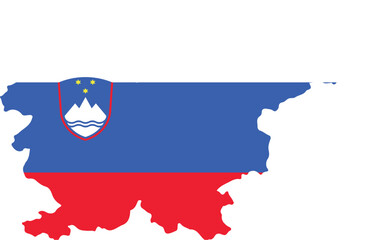 Slovenia country map with flag