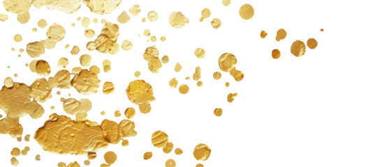 Golden Paint Splash isolated on png background.