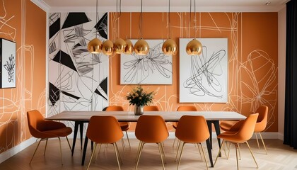 Photo interior modern design room 3d illustration;