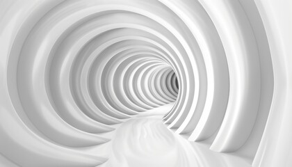 Obraz premium Futuristic tunnel or tube. Abstract digital background with 3D spiral pattern, technology concept
