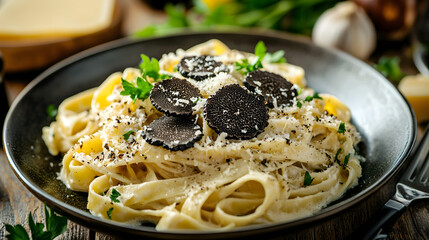 Detailed Image of a Gourmet Truffle Pasta Dish